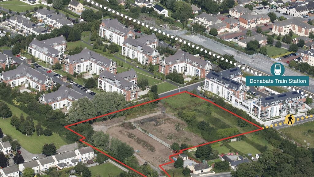 The site near the train station in Donabate has planning permission for 155 apartments.