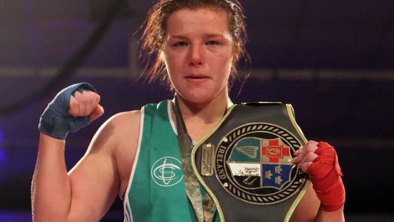 Sinead Kavanagh in her boxing days with the Irish elite women’s 75kg belt in 2010. Photograph: Dan Sheridan/INPHO