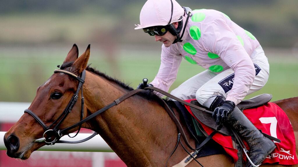 Willie Mullins’ Pont Alexandre was beaten by stablemate Roi Des Francs in the Grade Two Woodlands Park 100 Club Novice Chase at Naas. Photo: Morgan Treacy/Inpho