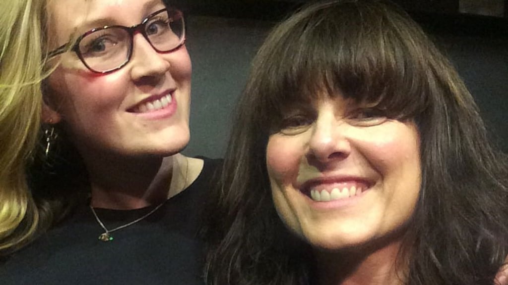 Anna Cosgrave and Tara Flynn wearing Repeal sweaters