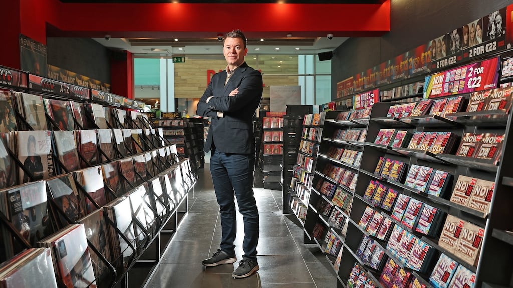 Golden Discs chief executive Stephen Fitzgerald in the group’s new Liffey Valley store in west Dublin. Photograph: Marc O’Sullivan