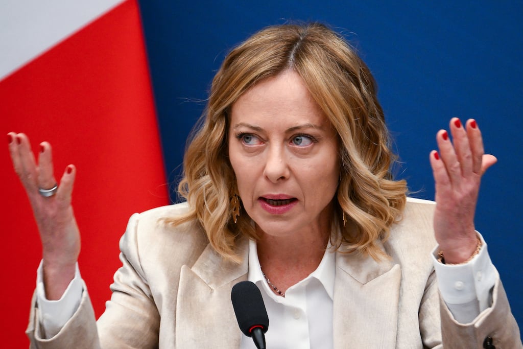 Italy's prime minister Giorgia Meloni said she felt confident 'in excluding the possibility that the USA will attempt to annex territories of interest to them by force in the coming years'. Photograph: Alberto Pizzoli/AFP via Getty Images