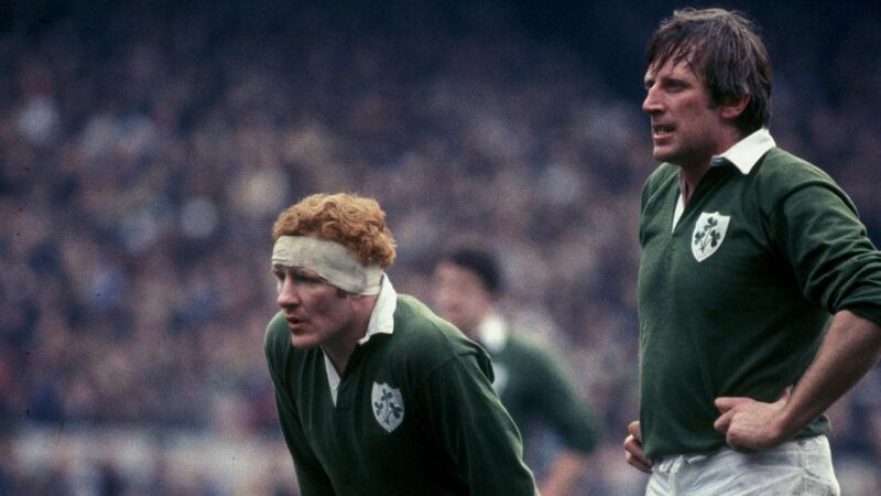 Gerry McLoughlin and Moss Keane playing for Ireland. Photograph: Billy Stickland/Inpho