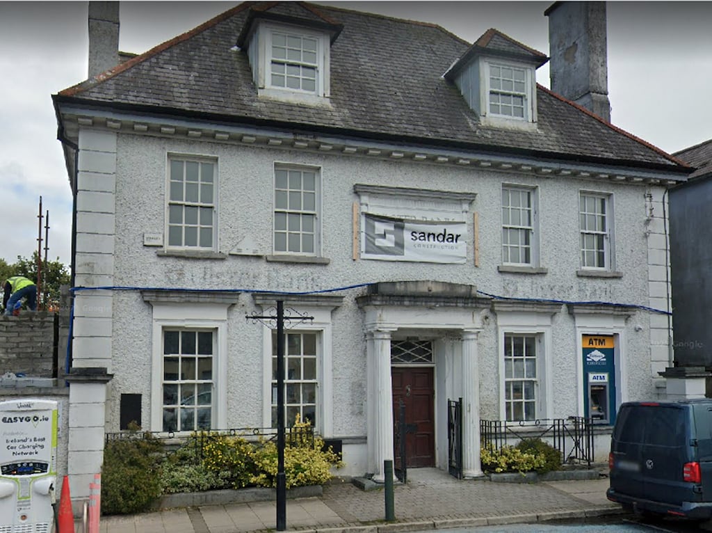 Ulster bank in Edgeworthstown, Co Longford, closed for good in 2017 and has now been turned into a co-working hub that looks like a Google HQ on the inside. Photograph: Google Maps