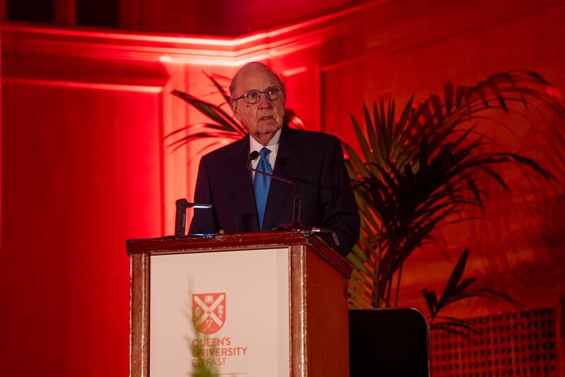 Queen’s Chancellor Emeritus Senator George Mitchell urged the young people of Ireland to sustain peace