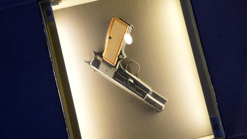 The pistol used by Mehmet Ali Agca in his assassination attempt. Photograph: Janek Skarzynski/AFP/Getty Images)