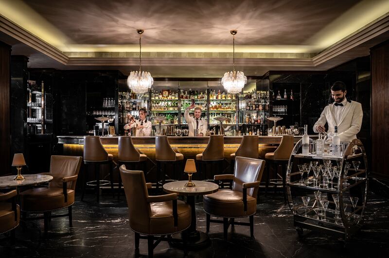 Cocktail trolley in the Sidecar at the Westbury