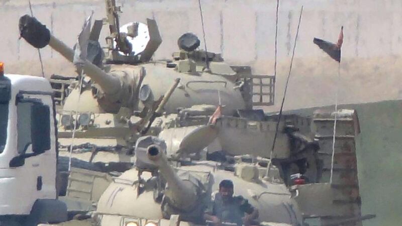 Kurdistan’s Peshmerga forces transfer tanks on the borders of Kirkuk city, northern Iraq, yesterday. urdish forces of Iraq’s autonomous Kurdistan Region have taken complete control over the disputed city of Kirkuk after the Iraqi army withdrew from there, a Kurdish military spokesman was cited as saying. Photograph: EPA