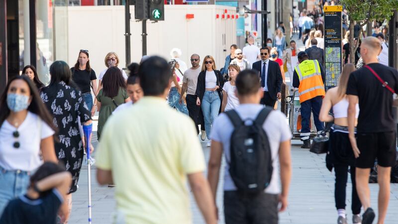 Shoppers on Oxford Street in central London, following the further easing of lockdown restrictions in England, on June 8th. Photograph: Dominic Lipinski/PA Wire