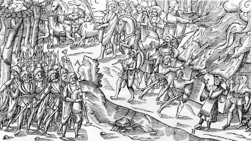 Woodcut from Derricke’s ‘The Image of Irelande’ (1581)