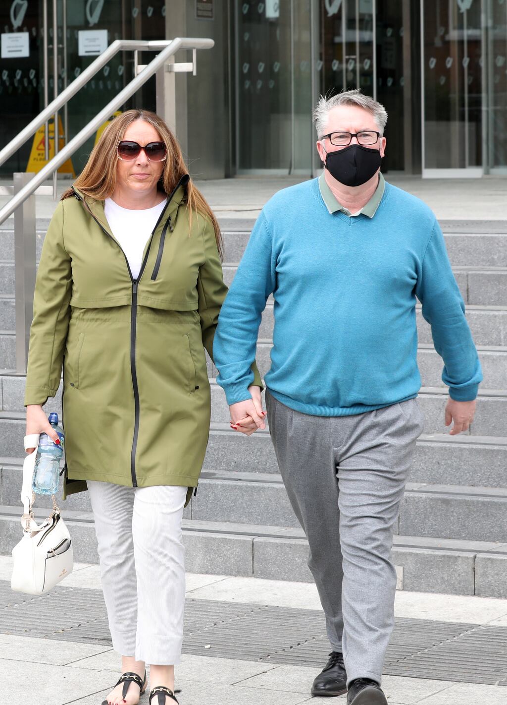 Former solicitor Michael Lynn leaving at the Criminal Courts of Justice with his wife, Bríd Murphy. The jury is deliberating in the case where Mr Lynn is charged with stealing €27 million from financial institutions. Photograph: Sasko Lazarov/RollingNews.ie