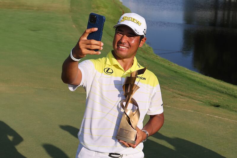 Japan' Hideki Matsuyama takes a selfie after winning last year's FedEx St Jude Championship at TPC Southwind. Photograph: Mike Mulholland/Getty Images