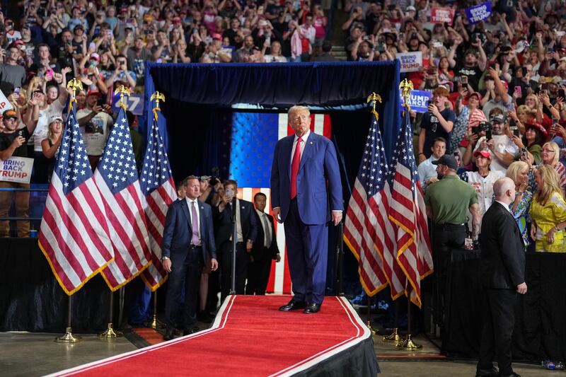 Former US president Donald Trump is supported by Elon Musk. Photograph: Doug Mills/The New York Times