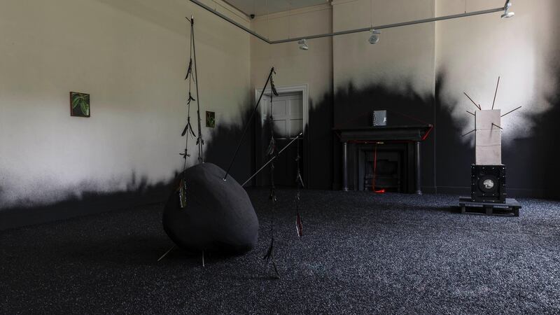 Marcel Vidal, Silverfish, Paint, faux grass, metal, feathers, wool, paint, expanded polystyrene, zinc fittings, watercolours on paper, oil on linen. Photograph Lee Welch. Image courtesy of the artist.