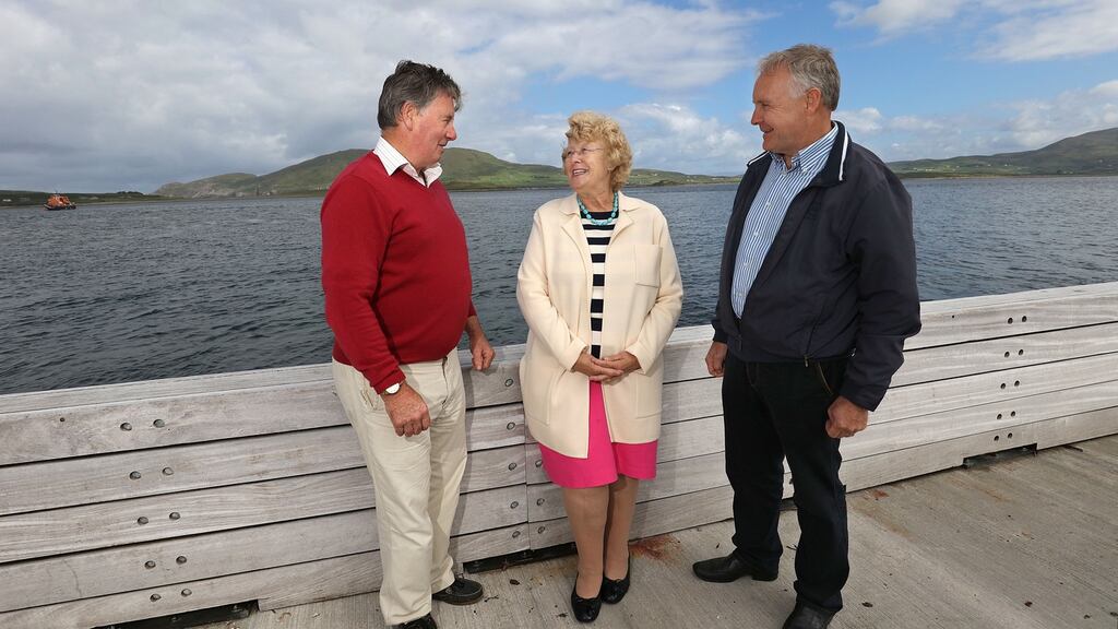 Members of Valentia Island Parish Council look after the liturgy and administrative duties of the Island due to shortages of diocesan priests in Kerry. From left: Patrick Lyne, Marie Williams and Dan O’Connor. Photograph: Valerie O’Sullivan
