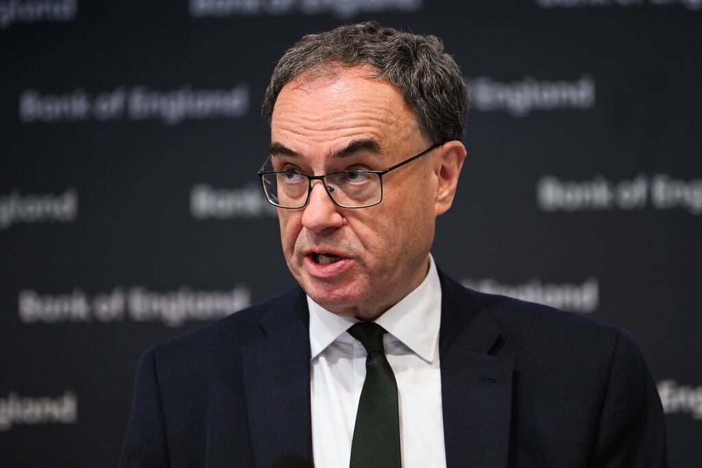“Inflationary pressures have continued to ease so we’ve been able to cut rates again today,” Governor Andrew Bailey said. Photograph: Jaimi Joy/Bloomberg