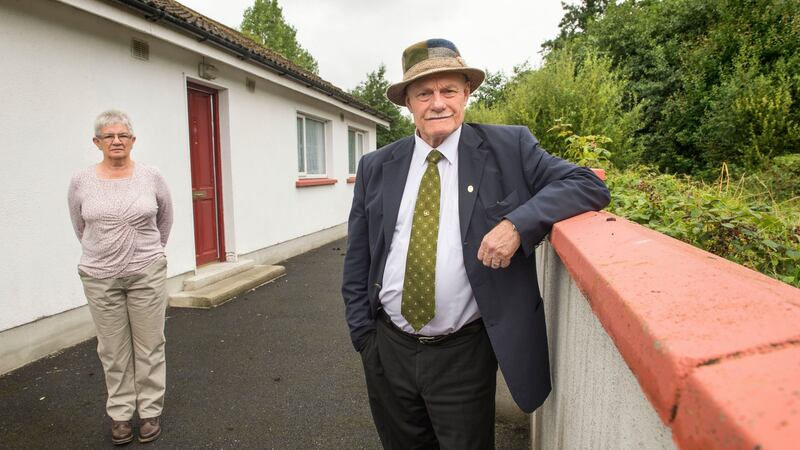 ‘Doomed and marooned’: Paddy and Pat Kavanagh at their home in Golden Island, Athlone, Co Westmeath. Photograph: Dara Mac Dónaill / The Irish Times