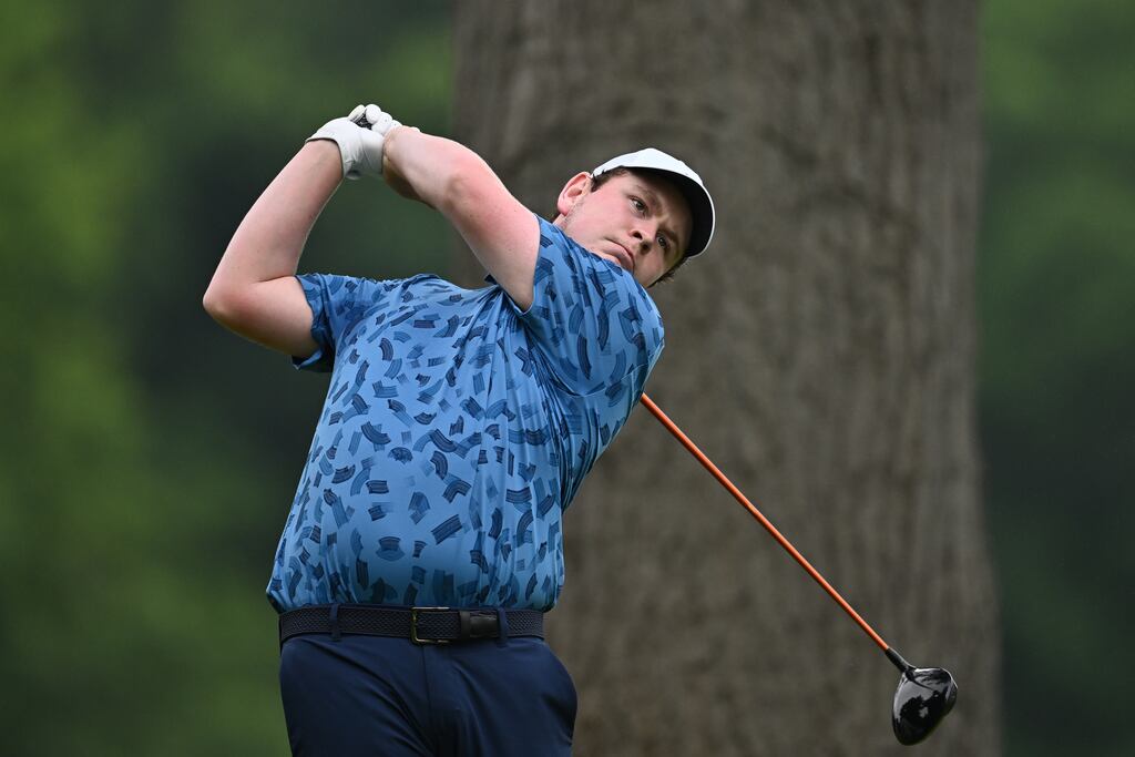 Robert MacIntyre of Scotland plays shot at the Canadian Open. Photograph: Minas Panagiotakis/Getty
