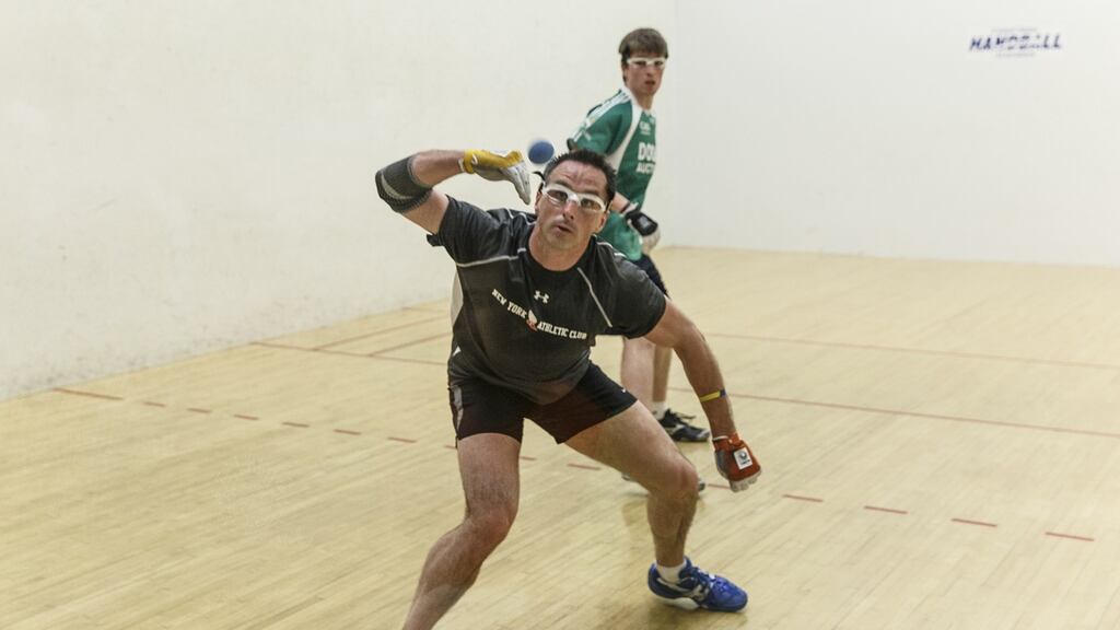 Paul Brady in action against Martin Mulkerrins in the final of the US Nationals in 2013.
