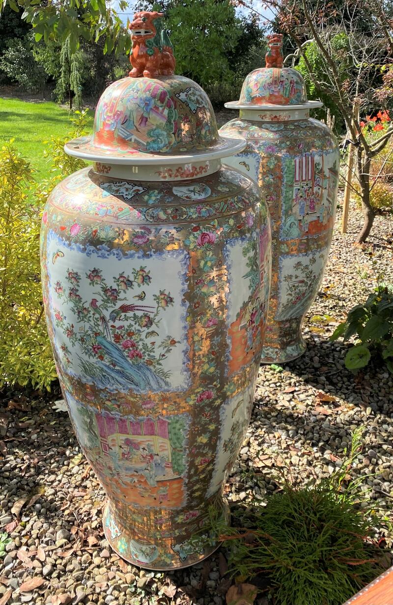 A pair of Qing Dynasty Chinese Famille Rose porcelain floor vases, €1,500-€2,500, Hegarty's