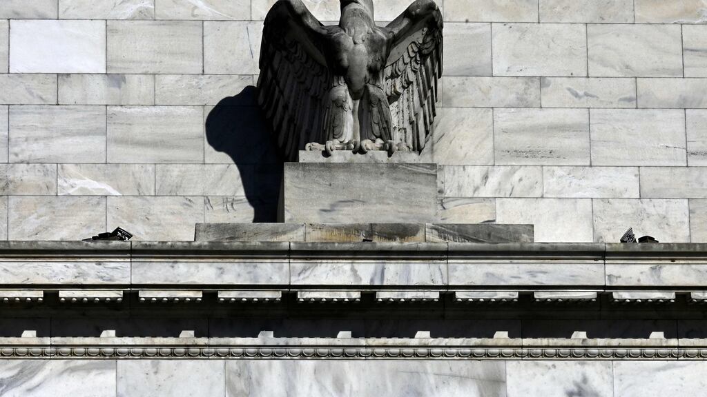 Investors are betting the Federal Reserve (above) could deliver an extra-large rate rise next month, or even lift borrowing costs between scheduled meetings for the first time since 1994, as policymakers battle blistering inflation.