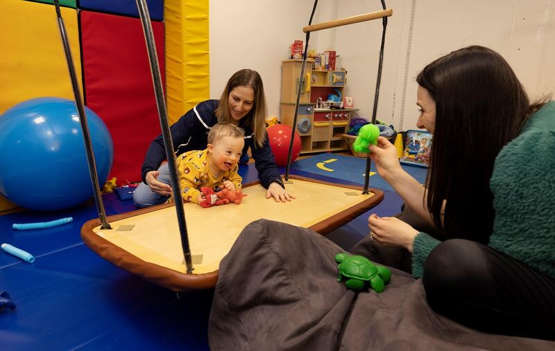 Dana Katz-Murphy with Conn Brennan and his mother Marie. Photograph: Alan Betson