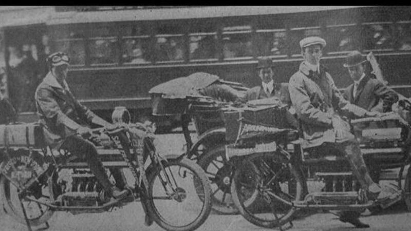 Carl Stearns Clancy and Bob Allen leaving San Francisco