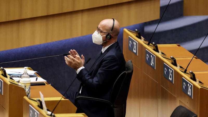 European Council president Charles Michel: has been sharply criticised for failing to react when Dr von der Leyen was left awkwardly standing in Ankara. Photograph: Kenzo Tribouillard/AFP