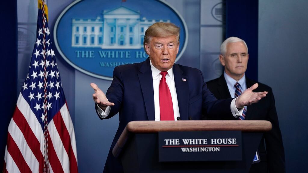 US president Donald Trump’s emphasis on the economic risks posed by the Covid-19 shutdown is shared by some in the business community. Photograph: Drew Angerer/Getty Images