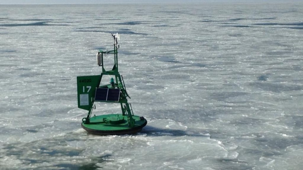 Temperature buoy, Nantucket Sound. Once recordings are adjusted  to compensate for  problems in the way   temperatures were measured, a perceived global warming slowdown largely disappears. Photograph: National Oceanic and Atmospheric Administration via The New York Times