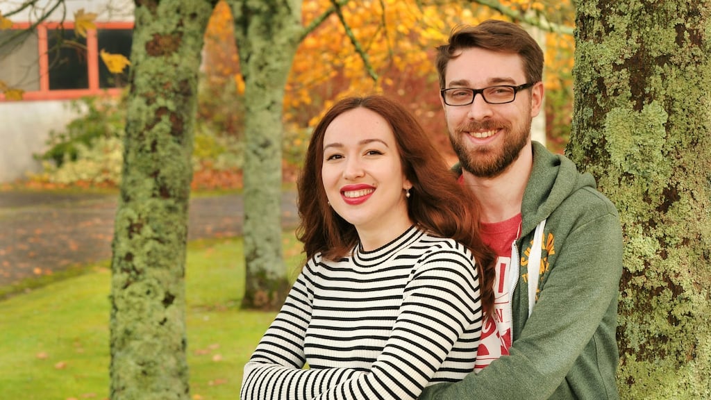 Yulia and Clément Imbert: ‘Here is so different, people are very welcoming and kind’. Photograph: Daragh Mc Sweeney/Provision