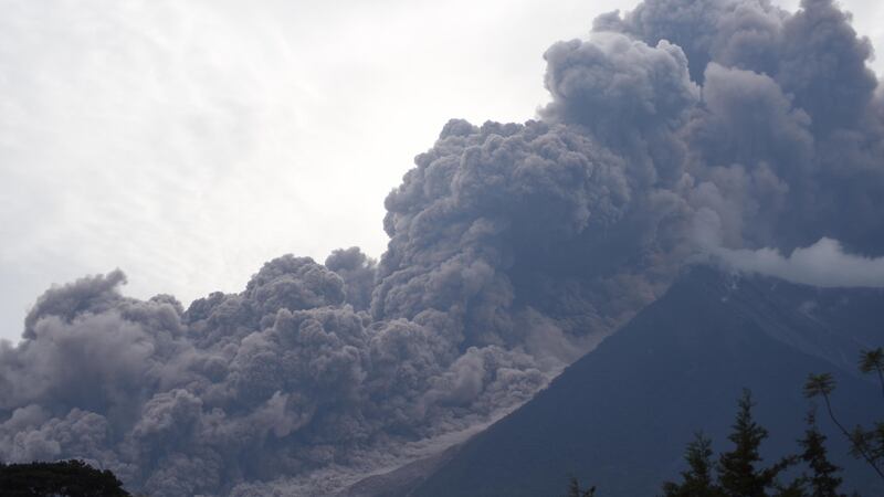 The Fuego Volcano erupts, seen from Alotenango municipality. Photograph: Getty
