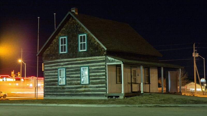 The log house that belonged to the Dionne family and its quintuplet daughters, in North Bay, Ontario, Canada. Photograph: Ian Austen/New York Times