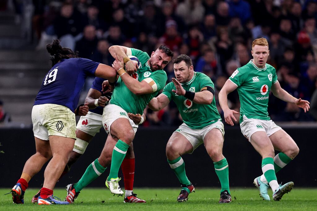 Rónan Kelleher in action against France in the match he classes as the highlight of Ireland's Six Nations campaign. Photograph: Ben Brady/Inpho