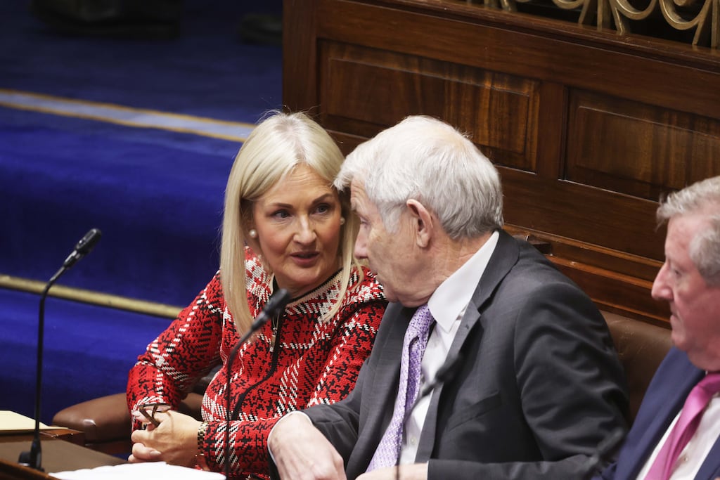 Regional Group of Independents members Verona Murphy, the new Ceann Comhairle, and Tipperary TD Michael Lowry. Photograph: Maxwells