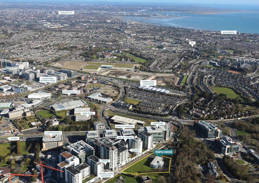 Maple House occupies a 0.612-hectare (1.512-acre) site at South County Business Park in Leopardstown, Dublin 18