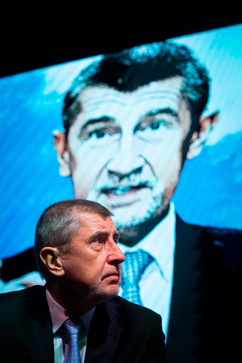 Andrej Babiš, former Czech prime minister, now running for the Czech presidency, attends a talk show for supporters during an election campaign stop in Brno on January 9th. Photograph: Gabriel Kuchta/Getty Images