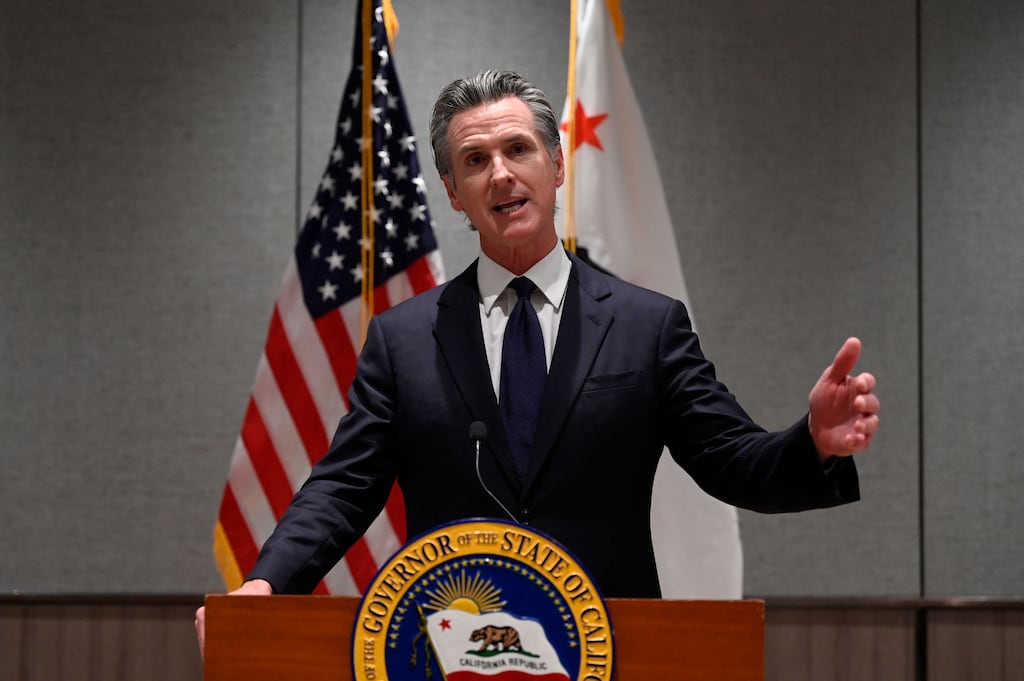 Governor of California Gavin Newsom: will he sign into law a Bill to regulate artificial intelligence? Photograph: Wang Zhao/AFP via Getty