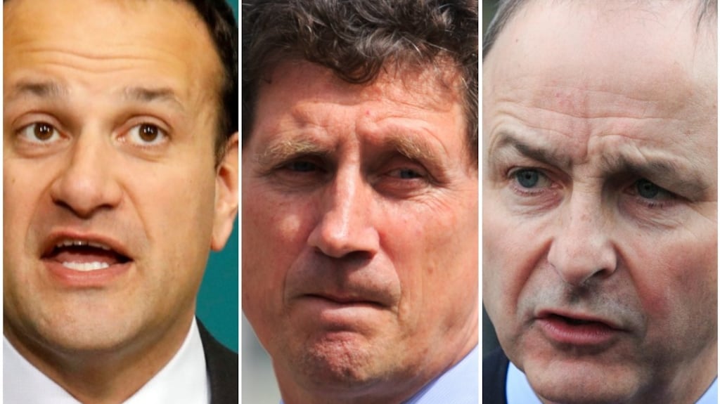 Fine Gael leader Leo Varadkar, Greens leader Eamon Ryan and Fianna Fáil leader Micheál Martin