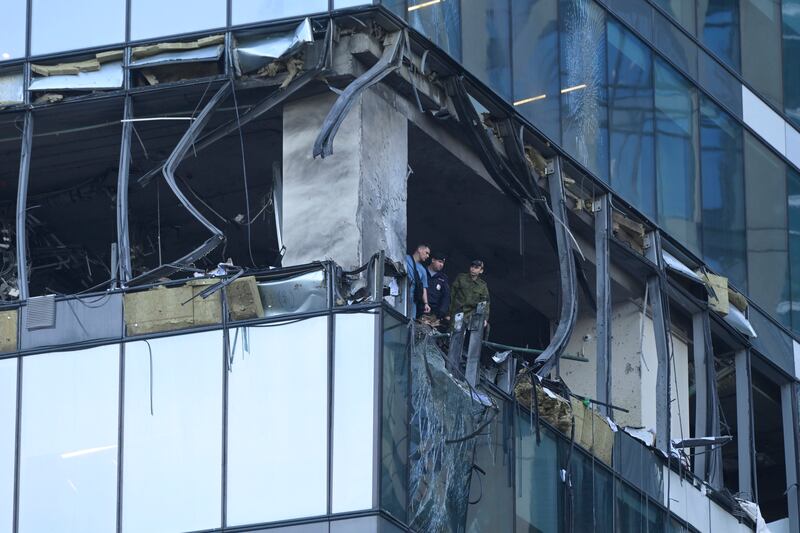 Moscow's mayor said the attack 'insignificantly damaged' the outsides of two buildings in the Moscow City district. Photograph: AP