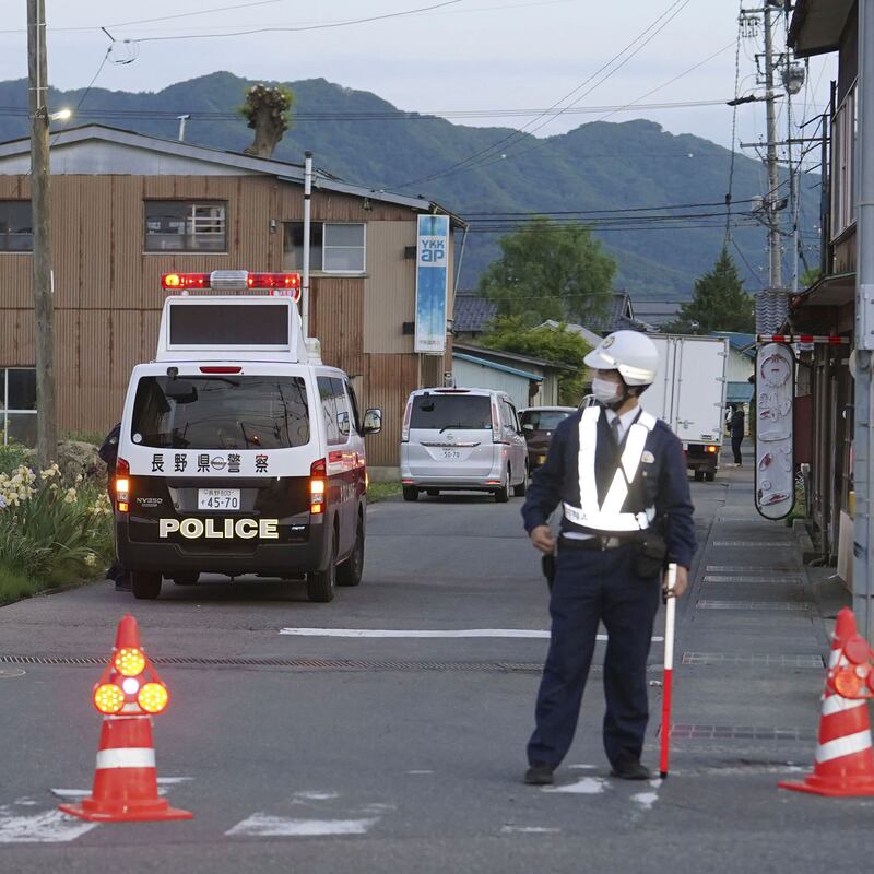 The scene of the incident. Photograph: Kyodo News/AP