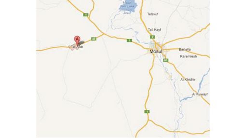 The suicide bombers attacked a property in Tal Afar, a town in northern Iraq near the Syrian border and some 420 km north of Baghdad. Image: Google Maps.