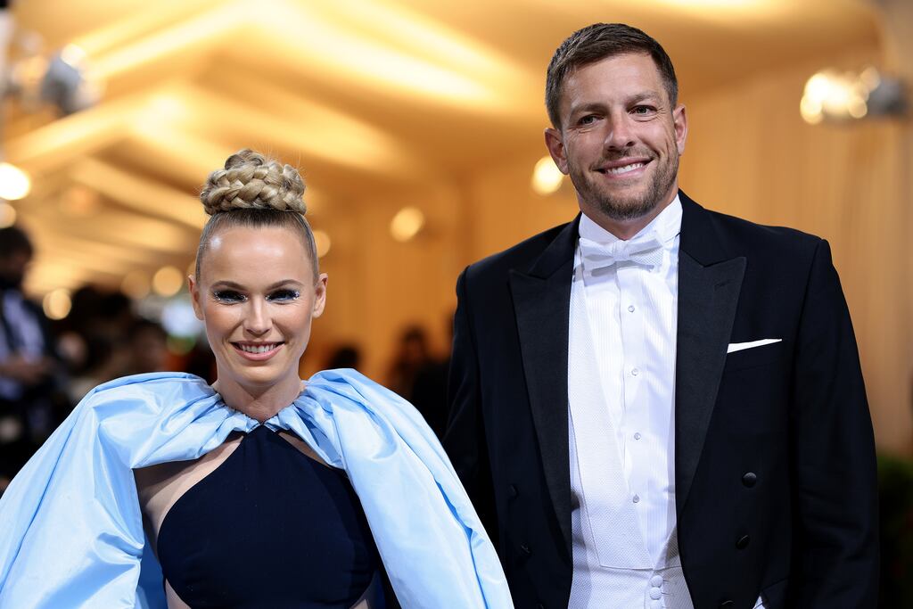Caroline Wozniacki and her husband David Lee arrive at the 2022 Met Gala ball at the Metropolitan Museum of Art in New York City. Photograph: Dimitrios Kambouris/Getty Images for The Met Museum/Vogue