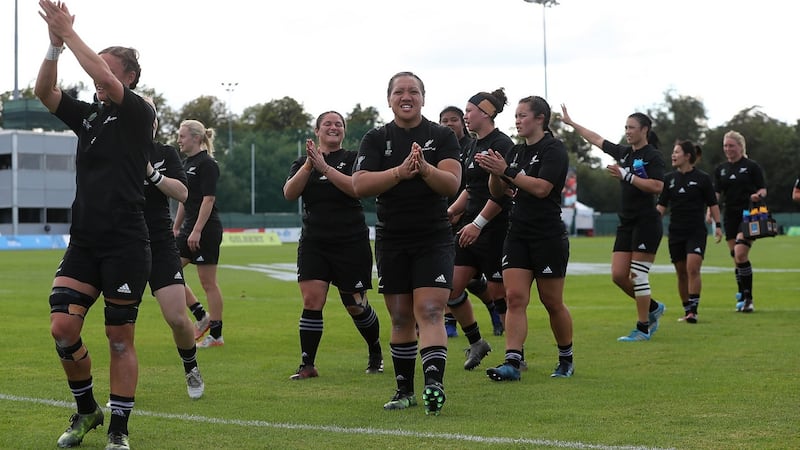 New Zealand celebrate their opening World Cup win over Wales. Photograph: David Rogers/Getty
