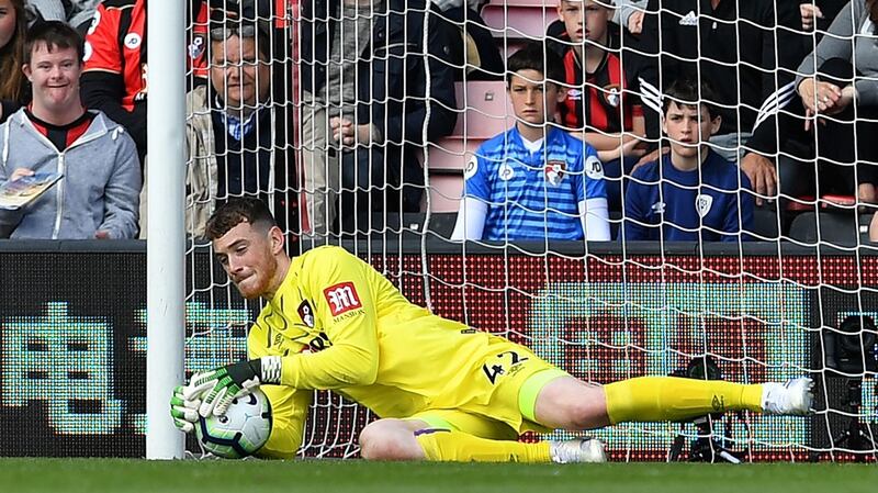 Mark Travers was named man of the match as Bournemouth pipped Spurs at the death. Photograph: Ben Stansall/AFP/Getty