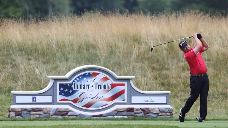 JB Holmes tees off the 14th hole during round two of A Military Tribute At The Greenbrier. Photo: Rob Carr/Getty Images