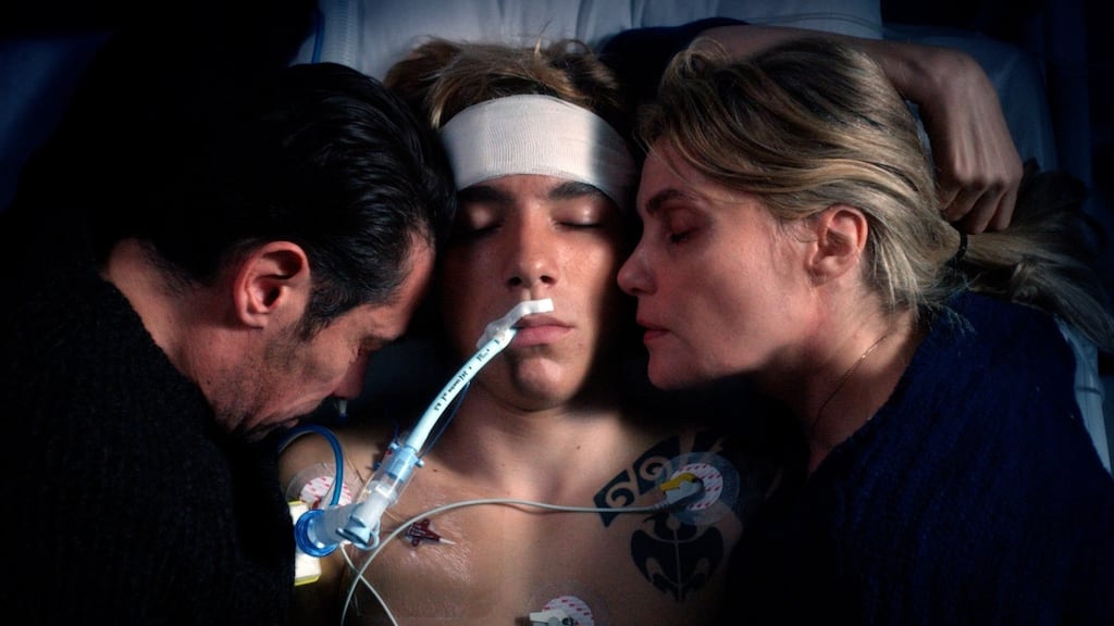 Disciplined drama: Kool Shen, Gabin Verdet and
Emmanuelle Seigner in Heal the Living