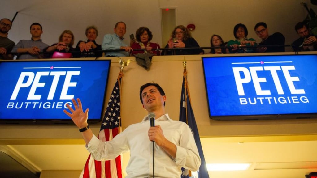 James Joyce fan: Pete Buttigieg campaigning in South Carolina. Photograph: Swikar Patel/New York Times