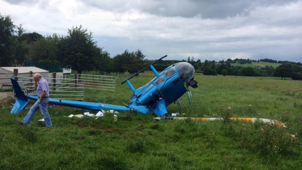 The pilot was on his way to a field in Kinnity to pick up a newly wedded couple when the helicopter crashed. Photograph: Micheal Coughlan