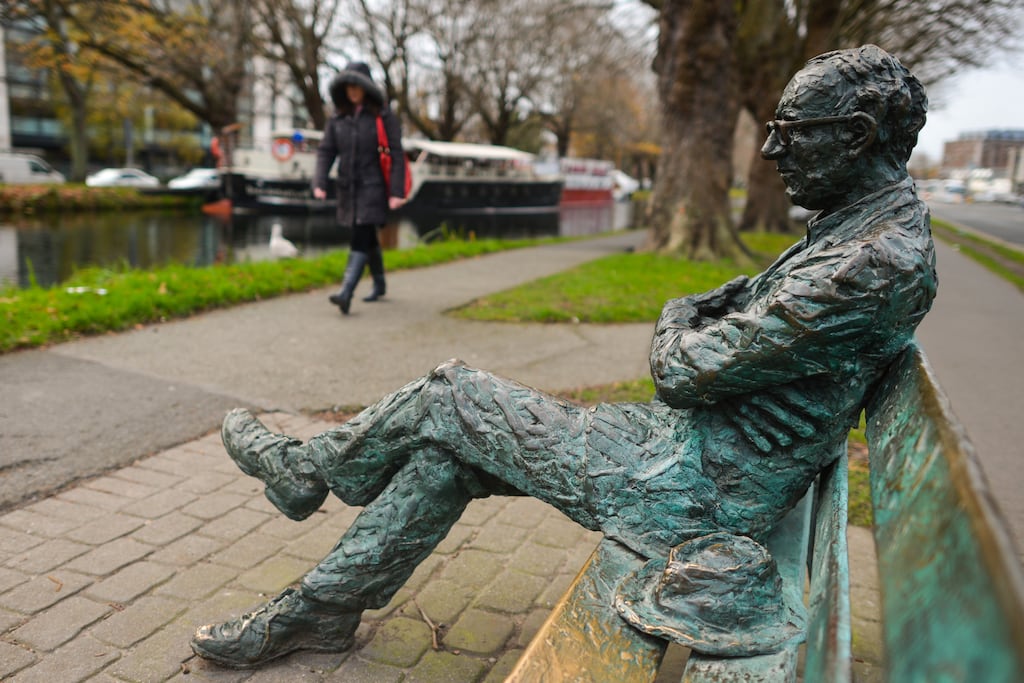 John Coll’s Patrick Kavanagh statue at the Grand Canal in Dublin. Photograph: Getty Images